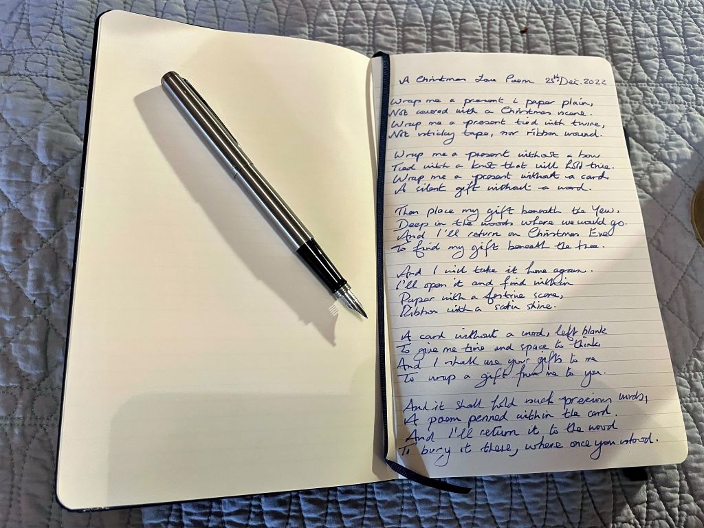Open note book and pen